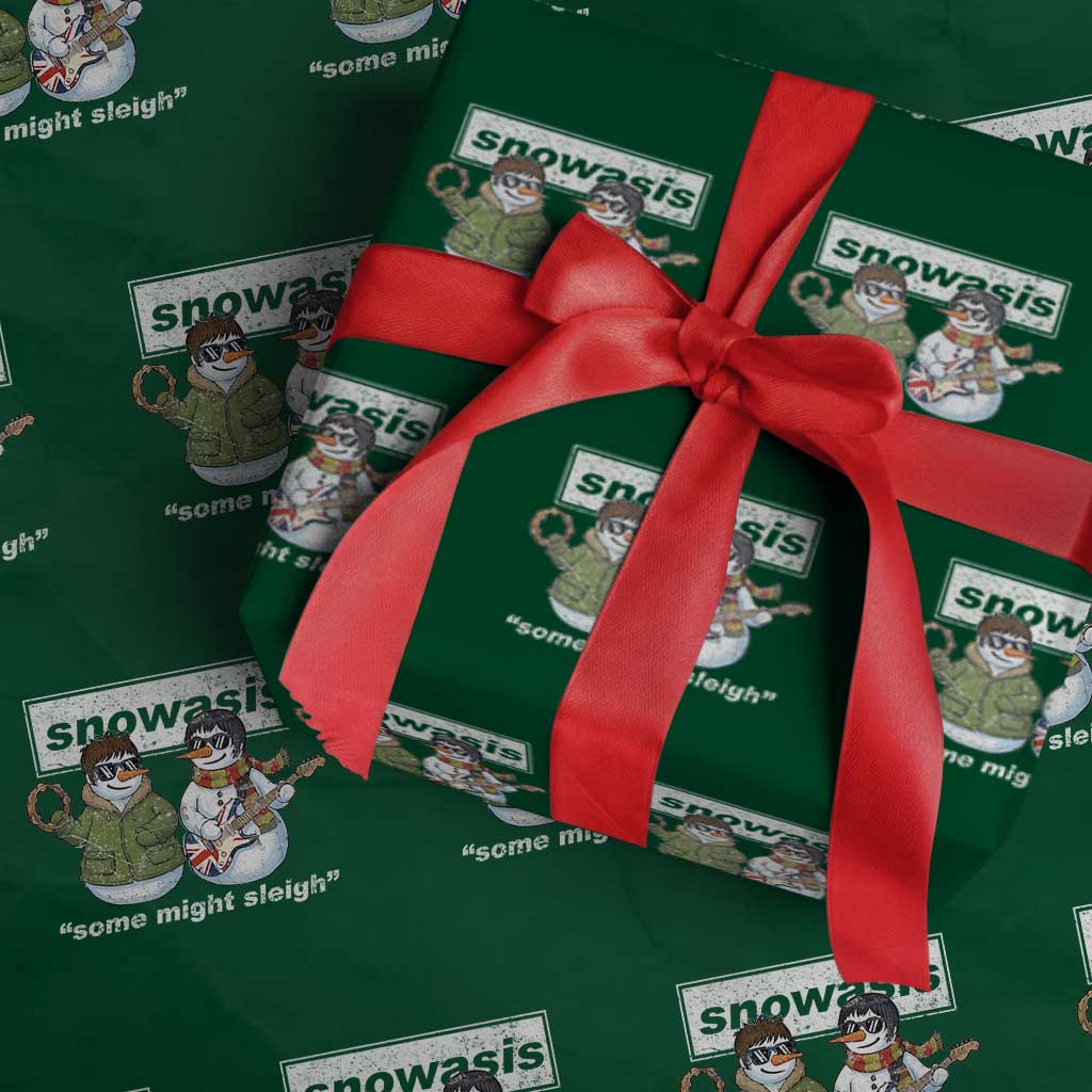 Snowasis Some Might Sleigh Christmas Wrapping Paper Roll Funny Music Lovers Snowman Singers Band - Wonder Print Shop