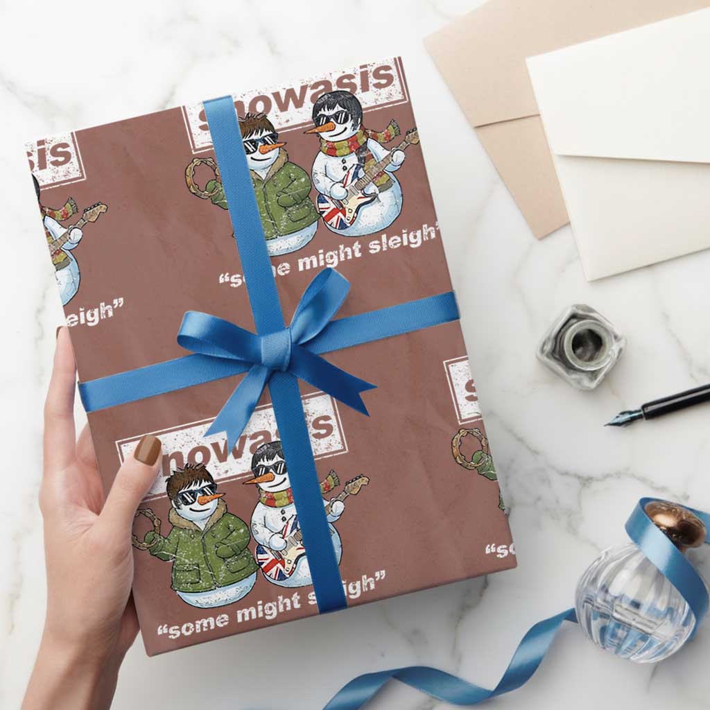 Snowasis Some Might Sleigh Christmas Wrapping Paper Roll Funny Music Lovers Snowman Singers Band - Wonder Print Shop