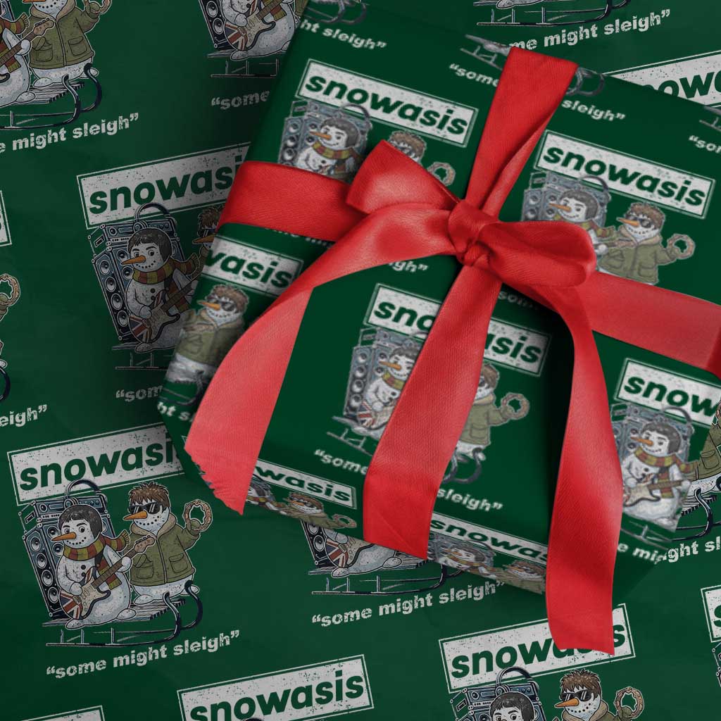 Snowasis Some Might Sleigh Wrapping Paper Roll Funny Christmas Snowmen Rock Band - Wonder Print Shop