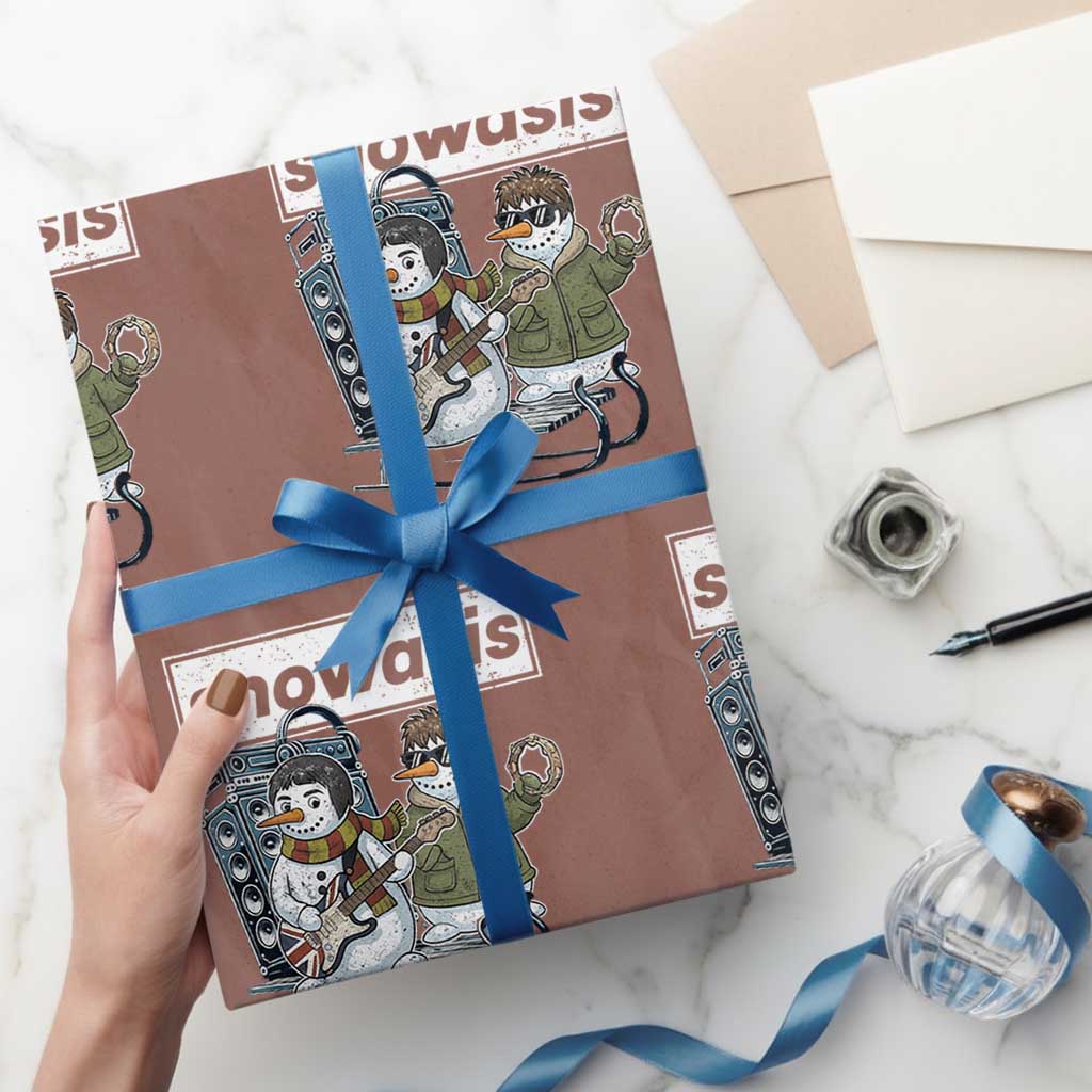 Snowasis Some Might Sleigh Wrapping Paper Roll Funny Christmas Snowmen Rock Band - Wonder Print Shop