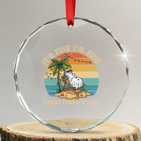 Snowman in july Crystal Glass Ornament Hawaian Beach Vacation Christmas in July