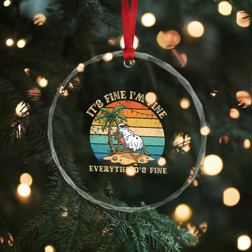 Snowman in july Crystal Glass Ornament Hawaian Beach Vacation Christmas in July