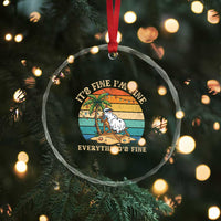 Snowman in july Crystal Glass Ornament Hawaian Beach Vacation Christmas in July