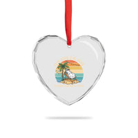 Snowman in july Heart Crystal Glass Ornament Hawaian Beach Vacation Christmas in July