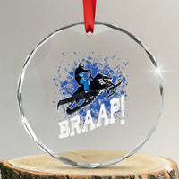 Snowmobile Braaap Crystal Glass Ornament Snowcross Snow Sled Extreme Outdoor Winter Sports - Wonder Print Shop