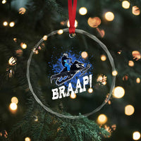 Snowmobile Braaap Crystal Glass Ornament Snowcross Snow Sled Extreme Outdoor Winter Sports - Wonder Print Shop
