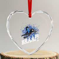 Snowmobile Braaap Heart Crystal Glass Ornament Snowcross Snow Sled Extreme Outdoor Winter Sports - Wonder Print Shop