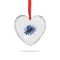 Snowmobile Braaap Heart Crystal Glass Ornament Snowcross Snow Sled Extreme Outdoor Winter Sports - Wonder Print Shop