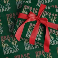 Snowmobile Braaap Wrapping Paper Roll Retro Snowcross Snow Sled Winter Sport - Wonder Print Shop