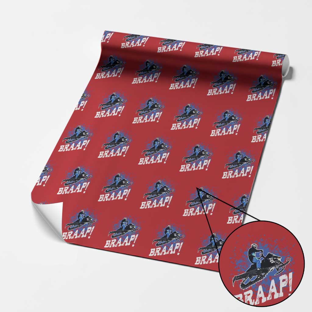 Snowmobile Braaap Wrapping Paper Roll Snowcross Snow Sled Extreme Outdoor Winter Sports - Wonder Print Shop