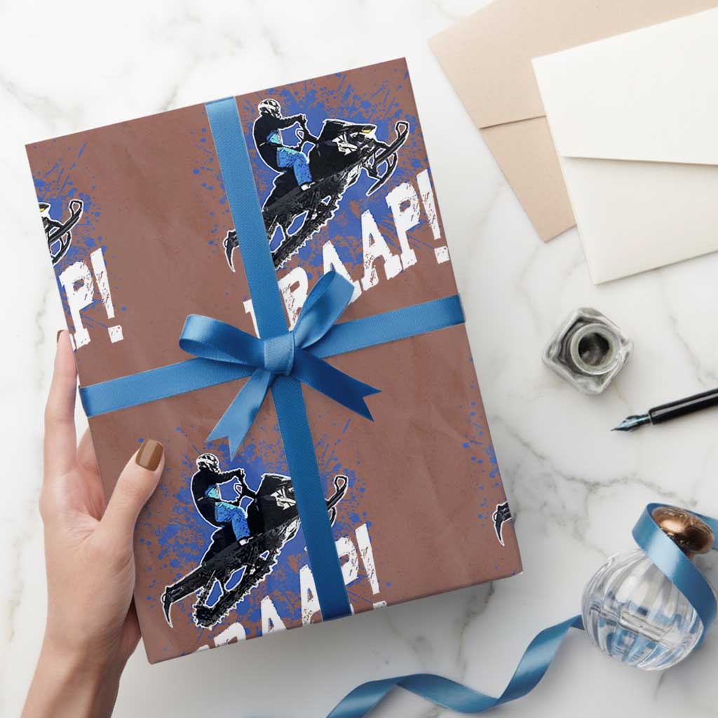 Snowmobile Braaap Wrapping Paper Roll Snowcross Snow Sled Extreme Outdoor Winter Sports - Wonder Print Shop