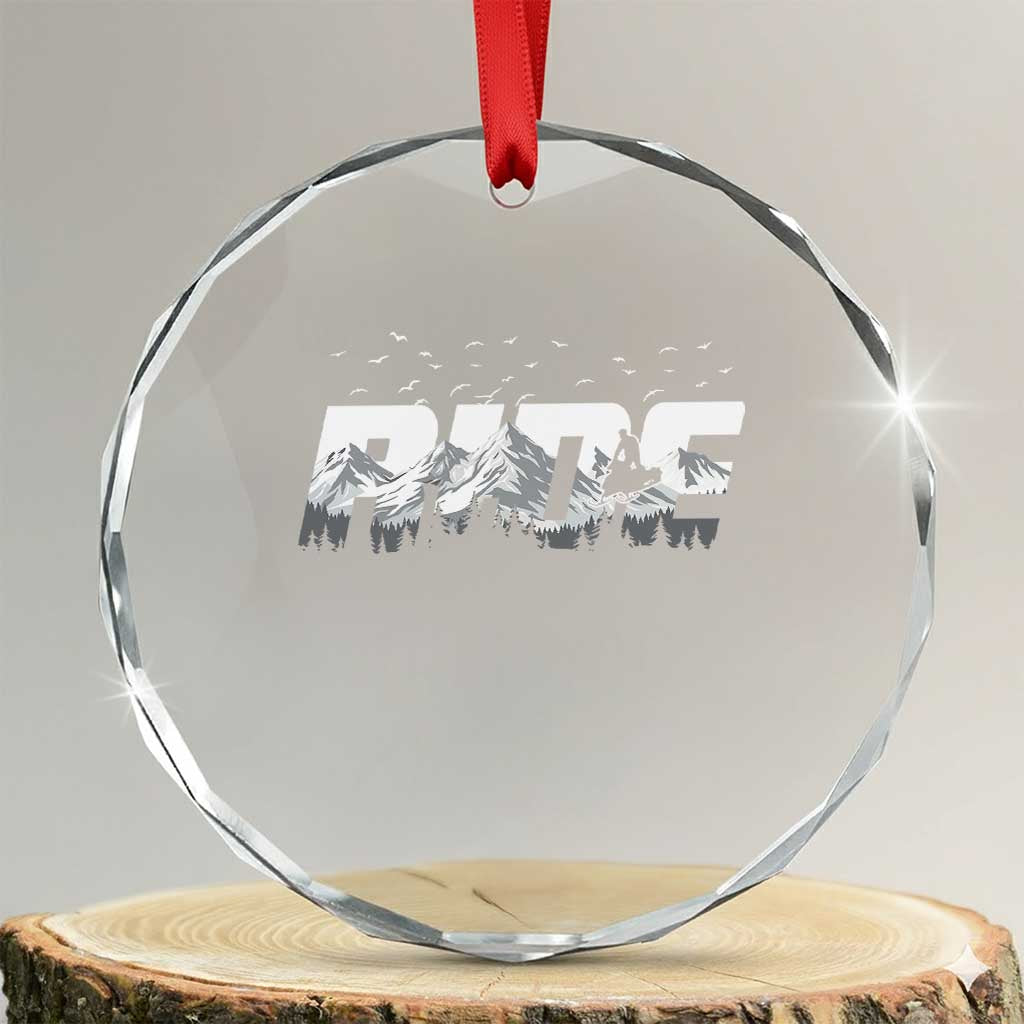 Snowmobile Ride Motor Sled Racing Winter Mountain Sports Fan Crystal Glass Ornament - Wonder Print Shop