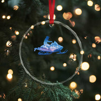 Snowmobile Snow Mountain Forest Snowmobiling Winter Sport Crystal Glass Ornament - Wonder Print Shop