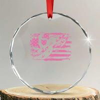 Snowmobile Snowcross Girls Pink American Flag Crystal Glass Ornament - Wonder Print Shop