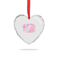 Snowmobile Snowcross Girls Pink American Flag Heart Crystal Glass Ornament - Wonder Print Shop