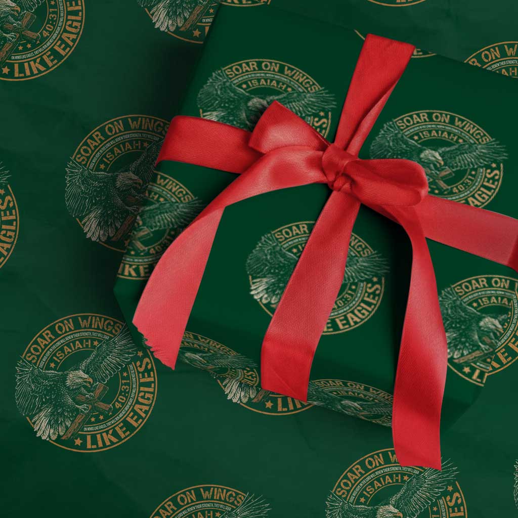 Soar On Wings Like Eagles Christian Wrapping Paper Roll Isaiah 40 31 Bible Verse