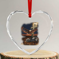 Soar On Wings Like Eagles Christian Heart Crystal Glass Ornament Isaiah 40:31 Bible Verse Faith Motorcycle