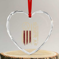 Sober AF Heart Crystal Glass Ornament Alcoholism Addiction Recovery Rehabilitation Vintage American Flag