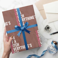 Sobriety Anniversary Wrapping Paper Roll Sober Son Of A Bitch Everythings Real Pink AA NA