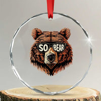 Sobriety Anniversary Sober Bear AA NA Recovery Crystal Glass Ornament