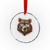 Sobriety Anniversary Sober Bear AA NA Recovery Crystal Glass Ornament