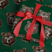 Sobriety Anniversary Sober Bear AA NA Recovery Wrapping Paper Roll