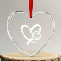 Sobriety Heart Sober Anniversary Alcoholic Abstinence Heart Crystal Glass Ornament