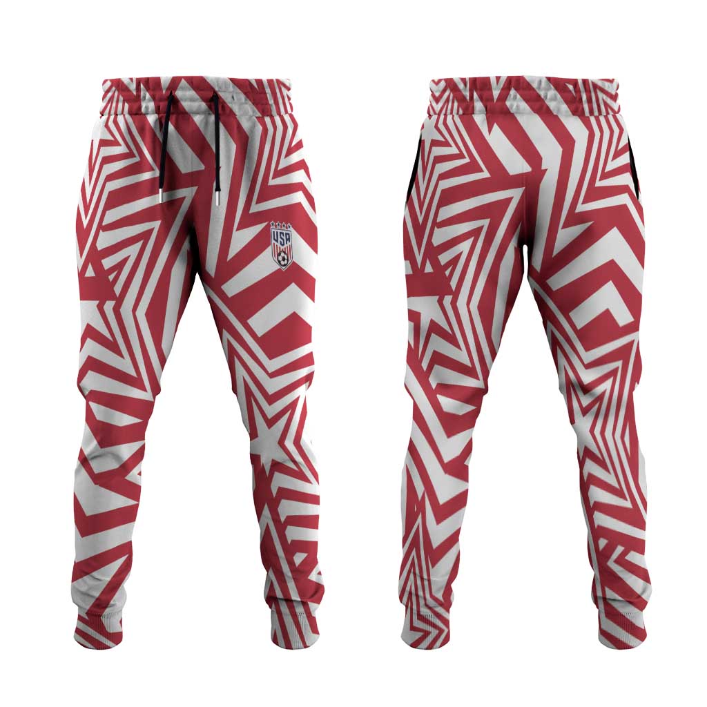Soccer 2026 USA Jogger Pants Red Star Stylized