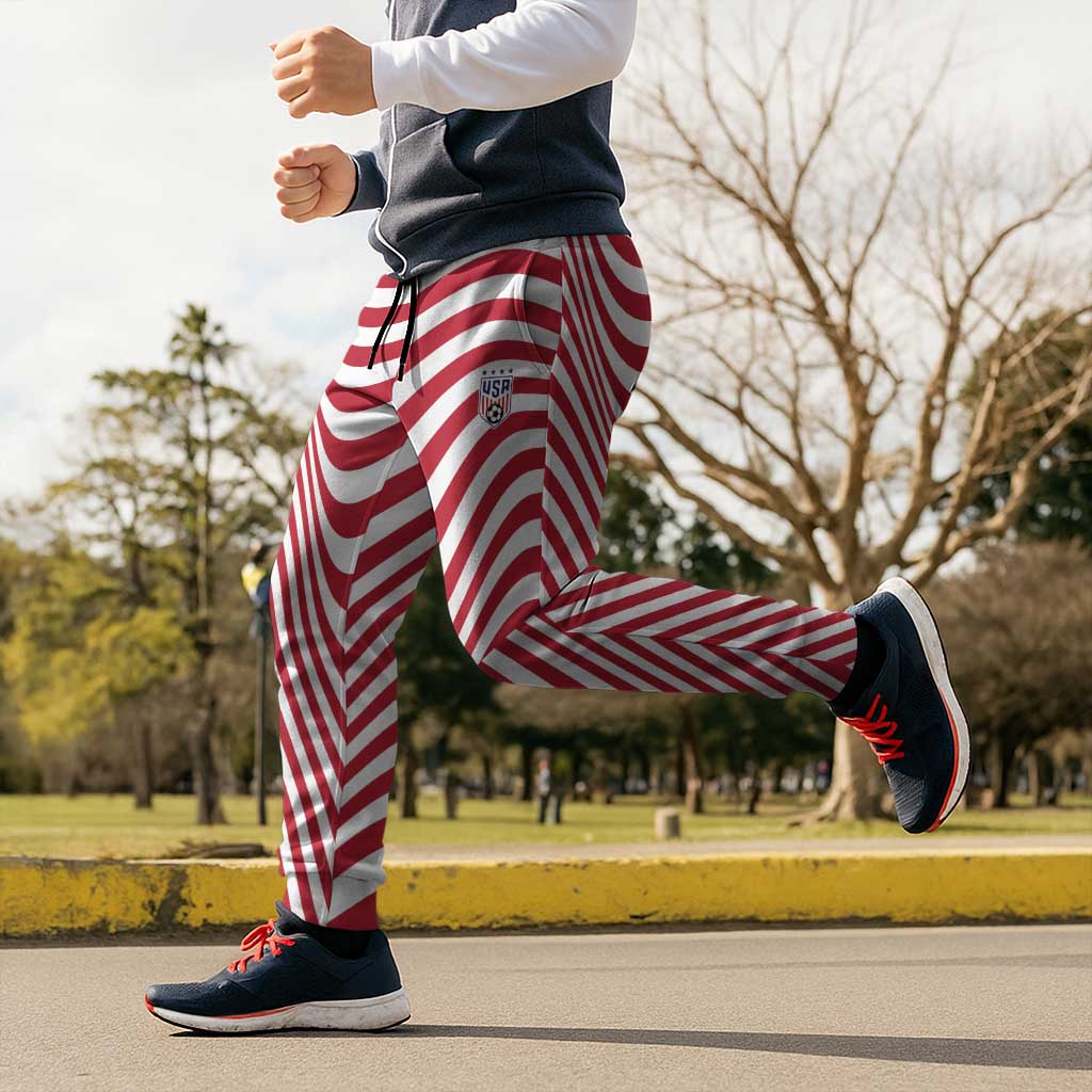 Soccer 2026 USA Jogger Pants Wave Flag Stylized