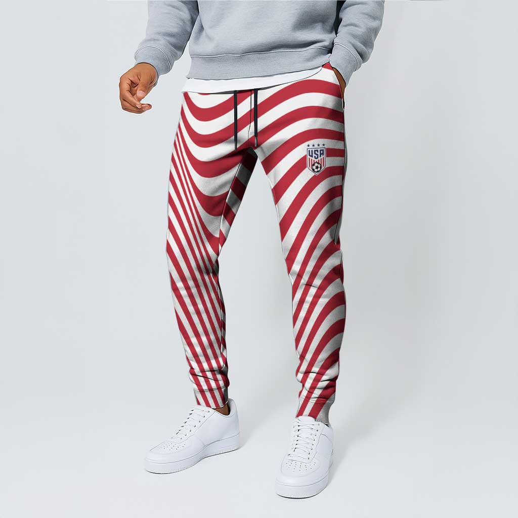 Soccer 2026 USA Jogger Pants Wave Flag Stylized