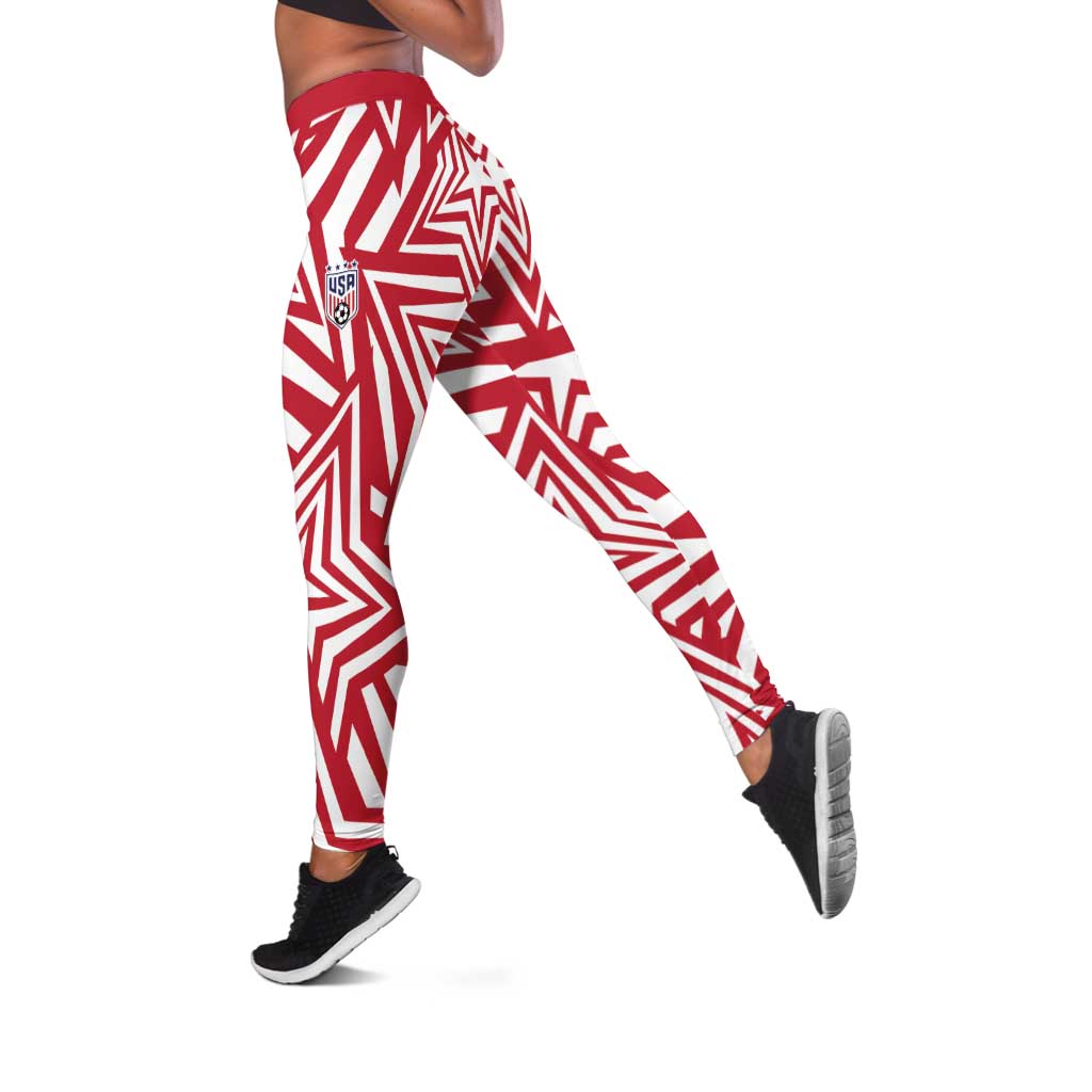 Soccer 2026 USA Leggings Red Star Stylized