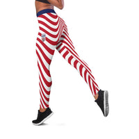 Soccer 2026 USA Leggings Wave Flag Stylized