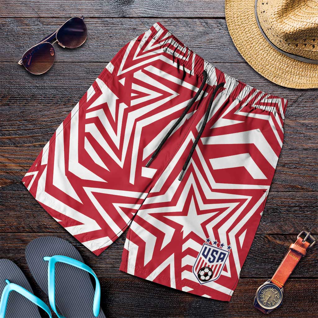 Soccer 2026 USA Shorts for Men Red Star Stylized