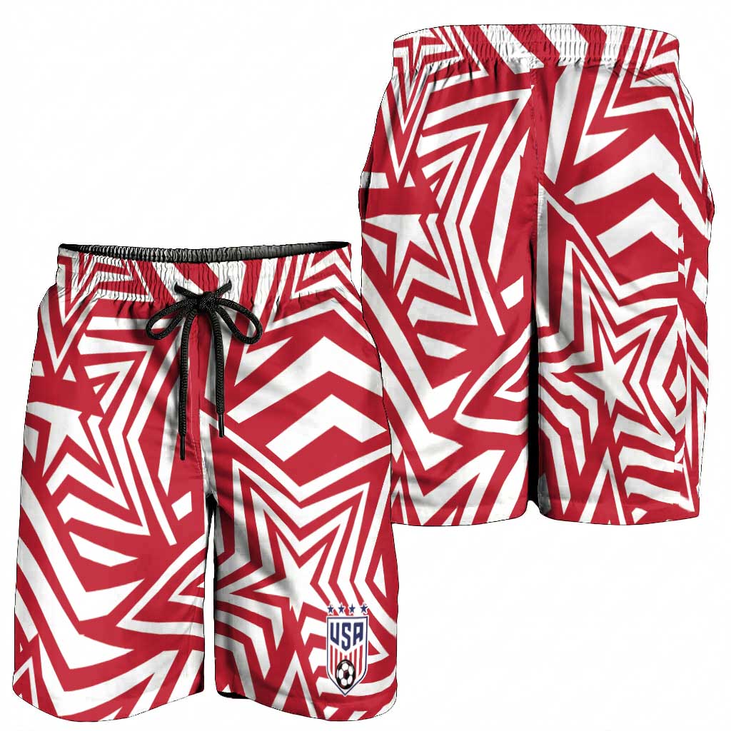 Soccer 2026 USA Shorts for Men Red Star Stylized