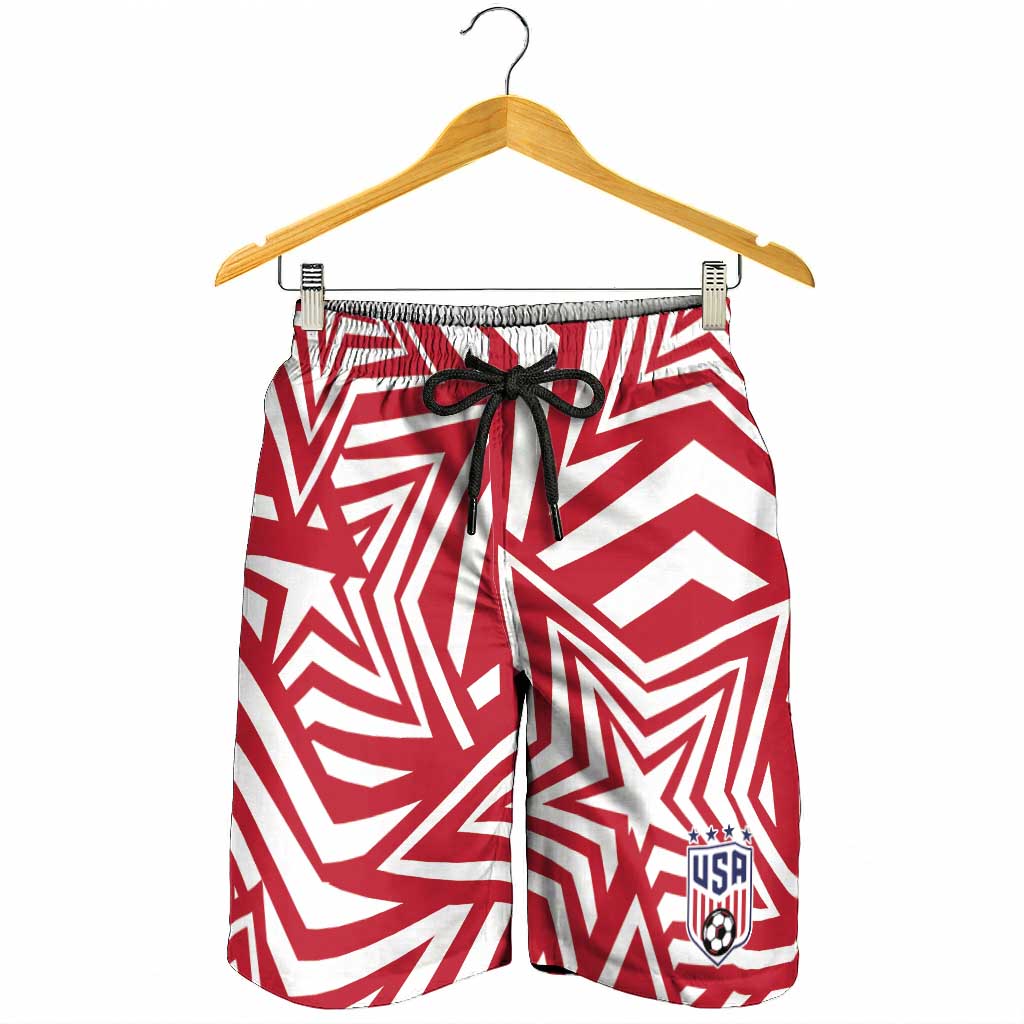Soccer 2026 USA Shorts for Men Red Star Stylized