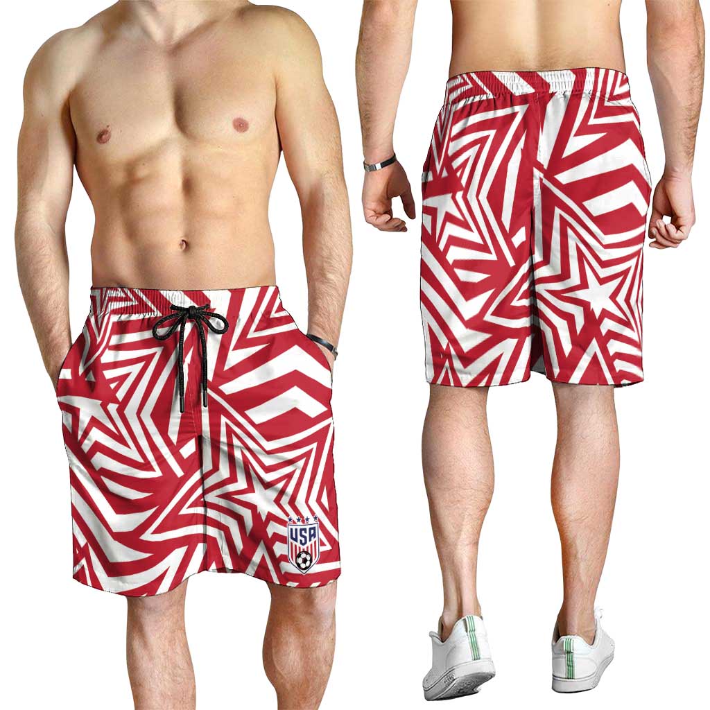 Soccer 2026 USA Shorts for Men Red Star Stylized