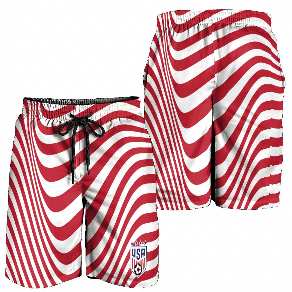 Soccer 2026 USA Shorts for Men Wave Flag Stylized