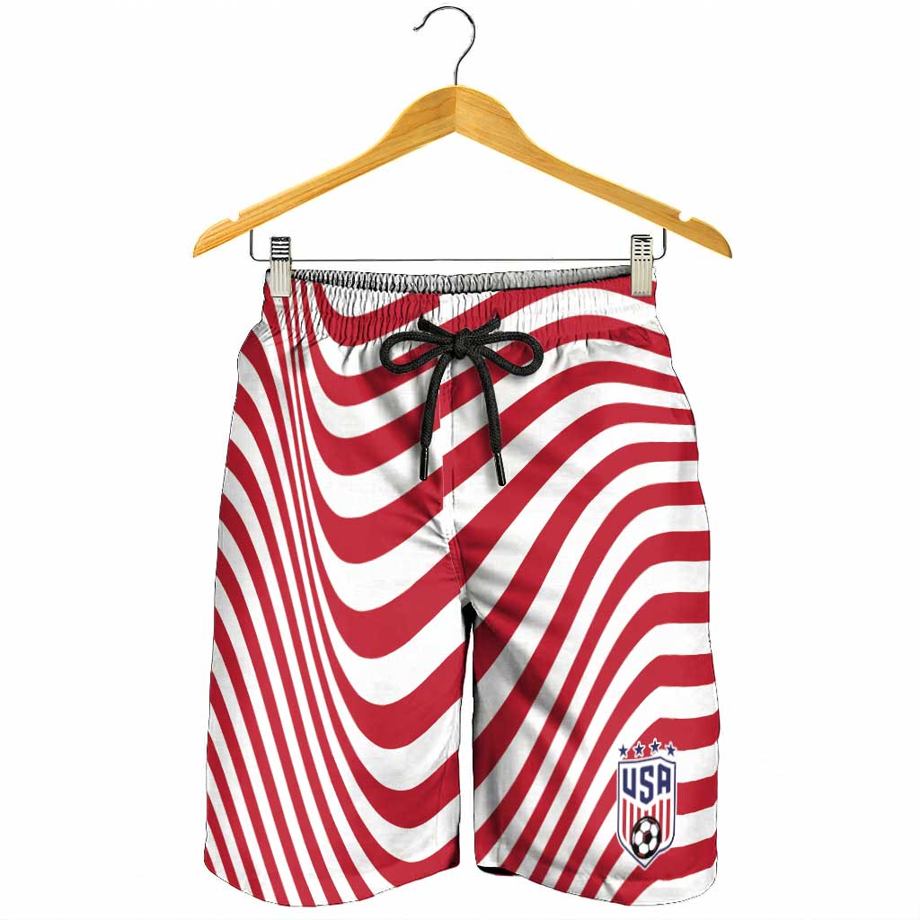 Soccer 2026 USA Shorts for Men Wave Flag Stylized