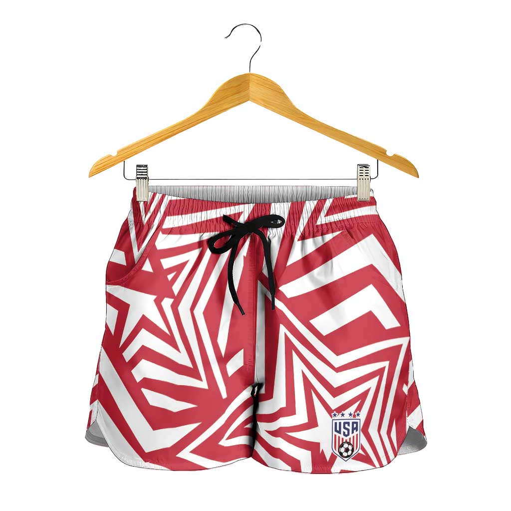 Soccer 2026 USA Shorts for Women Red Star Stylized