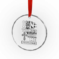 Soccer Christian Gift Crystal Glass Ornament I Can Do All Things Through Christ