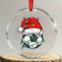 Soccer Christmas Crystal Glass Ornament Santa Hat Sports Xmas Pajamas - Wonder Print Shop