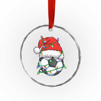 Soccer Christmas Crystal Glass Ornament Santa Hat Sports Xmas Pajamas - Wonder Print Shop
