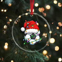 Soccer Christmas Crystal Glass Ornament Santa Hat Sports Xmas Pajamas - Wonder Print Shop