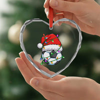 Soccer Christmas Heart Crystal Glass Ornament Santa Hat Sports Xmas Pajamas - Wonder Print Shop