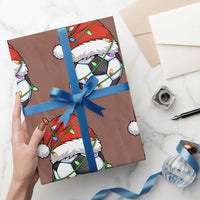 Soccer Christmas Wrapping Paper Roll Santa Hat Sports Xmas Pajamas - Wonder Print Shop