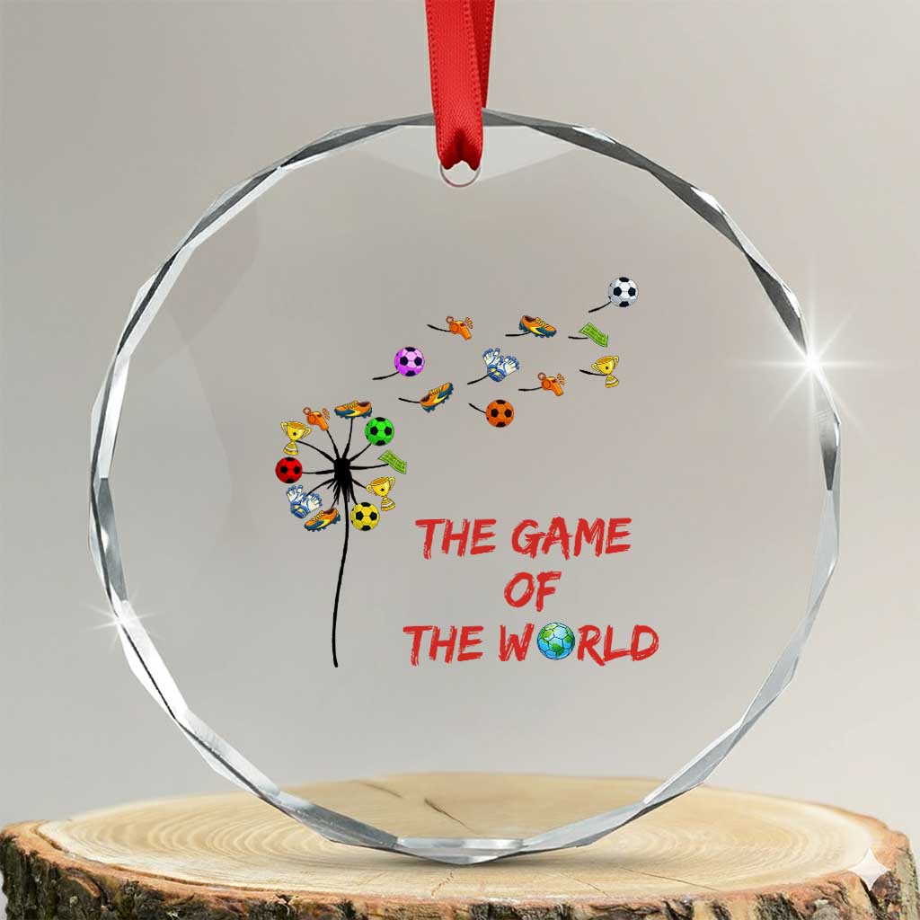 Soccer Dandelion Flower Crystal Glass Ornament The Game Of The World