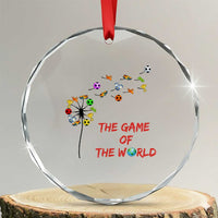 Soccer Dandelion Flower Crystal Glass Ornament The Game Of The World