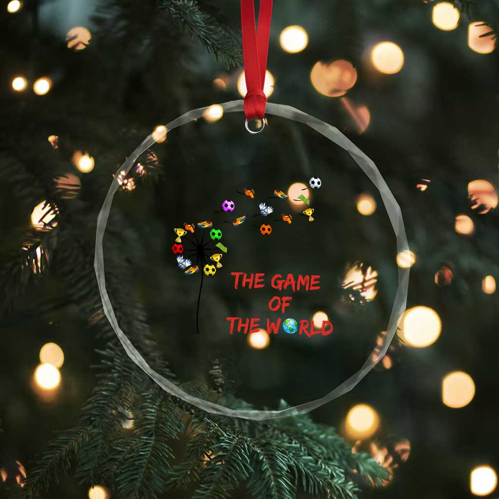 Soccer Dandelion Flower Crystal Glass Ornament The Game Of The World