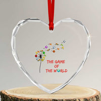 Soccer Dandelion Flower Heart Crystal Glass Ornament The Game Of The World