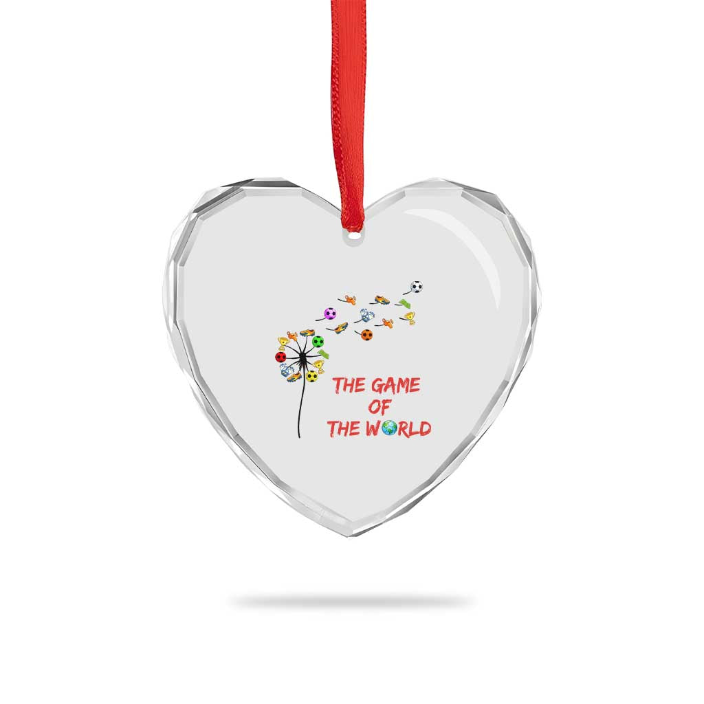 Soccer Dandelion Flower Heart Crystal Glass Ornament The Game Of The World
